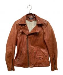 RUDE GALLERY（ルードギャラリー）の古着「ホースハイドダブルライダースジャケット」｜ブラウン
