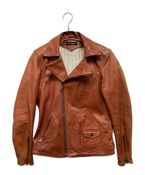 RUDE GALLERY（ルードギャラリー）RUDE GALLERY (ルードギャラリー) ホースハイドダブルライダースジャケット ブラウン サイズ:2の古着・服飾アイテム