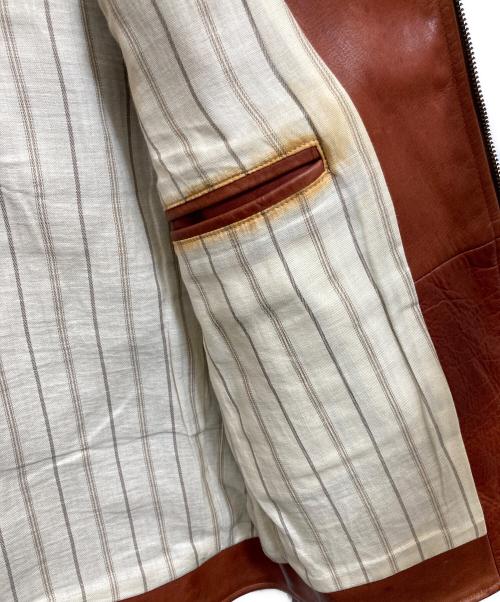 RUDE GALLERY（ルードギャラリー）RUDE GALLERY (ルードギャラリー) ホースハイドダブルライダースジャケット ブラウン サイズ:2の古着・服飾アイテム