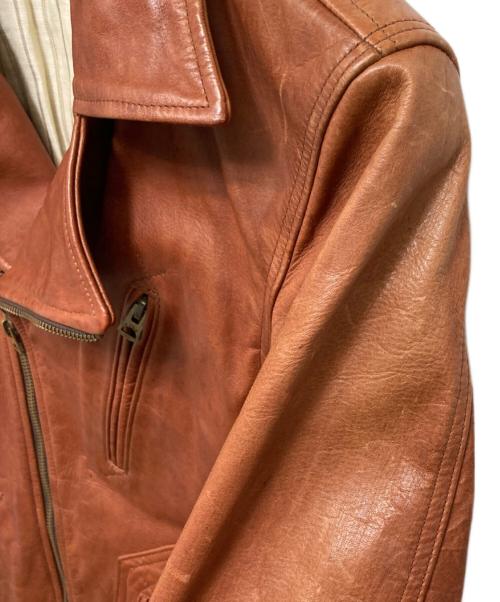 RUDE GALLERY（ルードギャラリー）RUDE GALLERY (ルードギャラリー) ホースハイドダブルライダースジャケット ブラウン サイズ:2の古着・服飾アイテム