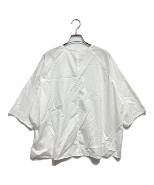 GALERIE VIE（ギャルリーヴィー）GALERIE VIE (ギャルリーヴィー) コットンツイル クルーネックドルマン プルオーバーシャツ ホワイト サイズ:Fの古着・服飾アイテム