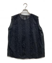 mizuiro-ind（ミズイロインド）の古着「ノースリーブブラウス」｜ブラック