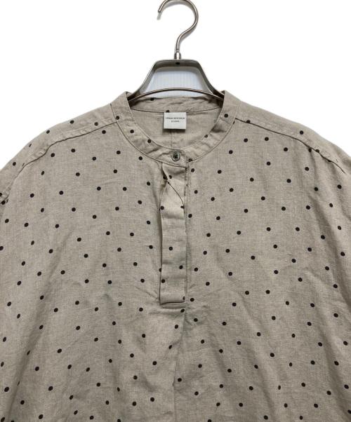 URBAN RESEARCH DOORS（アーバンリサーチドアーズ）URBAN RESEARCH DOORS (アーバンリサーチドアーズ) リネンドットフレアワンピース ベージュ サイズ:Mの古着・服飾アイテム