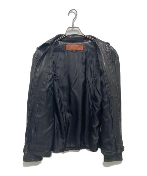 HOUSTON（ヒューストン）HOUSTON (ヒューストン) ラムレザージャケット ブラック サイズ:Lの古着・服飾アイテム