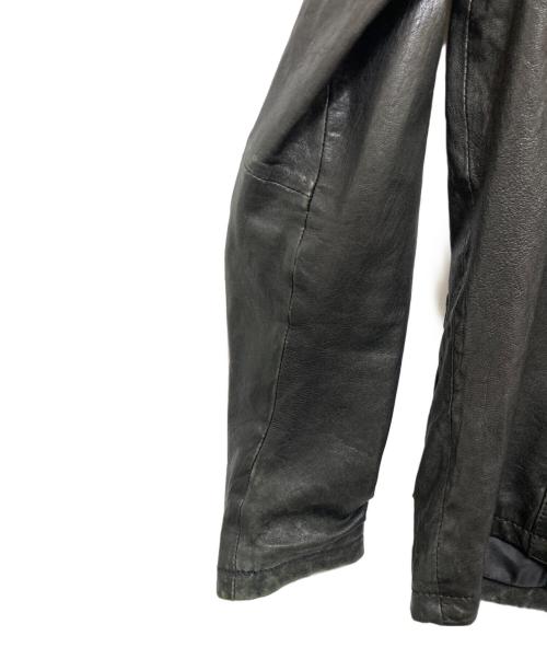 HOUSTON（ヒューストン）HOUSTON (ヒューストン) ラムレザージャケット ブラック サイズ:Lの古着・服飾アイテム