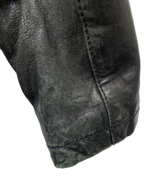 HOUSTON（ヒューストン）HOUSTON (ヒューストン) ラムレザージャケット ブラック サイズ:Lの古着・服飾アイテム