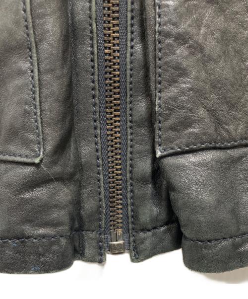 HOUSTON（ヒューストン）HOUSTON (ヒューストン) ラムレザージャケット ブラック サイズ:Lの古着・服飾アイテム