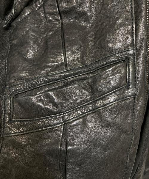 HOUSTON（ヒューストン）HOUSTON (ヒューストン) ラムレザージャケット ブラック サイズ:Lの古着・服飾アイテム