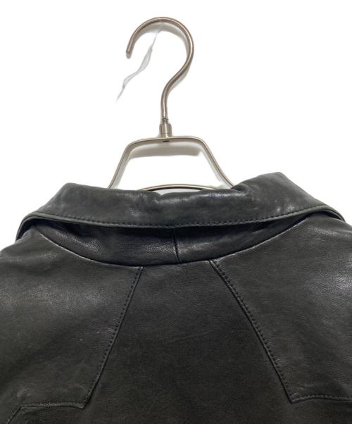 HOUSTON（ヒューストン）HOUSTON (ヒューストン) ラムレザージャケット ブラック サイズ:Lの古着・服飾アイテム
