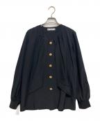 Yves Saint Laurentイヴサンローラン）の古着「ボウタイ金ボタンブラウス」｜ブラック