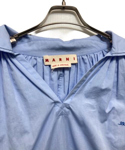 MARNI（マルニ）MARNI (マルニ) バックギャザーデザイン ワンピース ブルー サイズ:38の古着・服飾アイテム