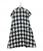Y'sワイズ）の古着「チェックシャツワンピース」｜ホワイト