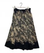 Y'sワイズ）の古着「総柄スカート」｜ブラック