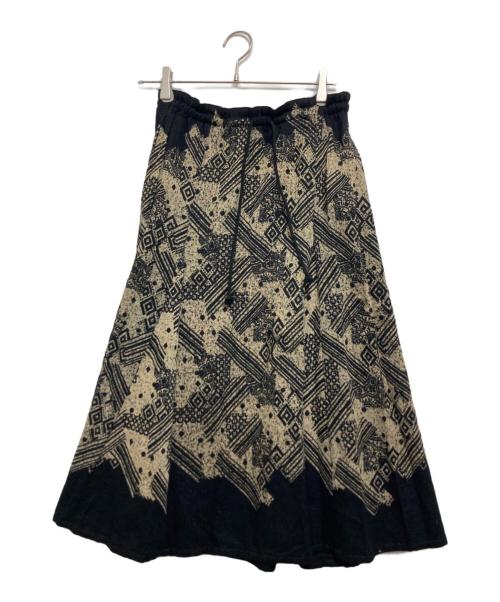 Y's（ワイズ）Y's (ワイズ) 総柄スカート ブラック サイズ:2の古着・服飾アイテム