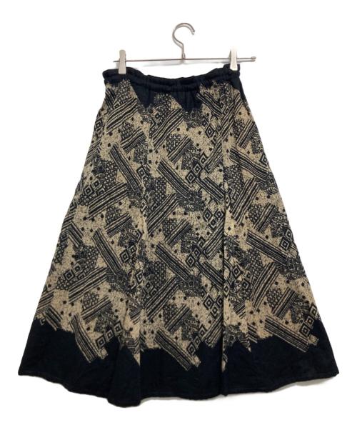Y's（ワイズ）Y's (ワイズ) 総柄スカート ブラック サイズ:2の古着・服飾アイテム