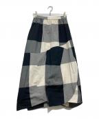 慈雨ジウ）の古着「チェックスカート」｜ホワイト