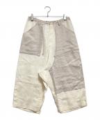 Y'sワイズ）の古着「リネン切替パンツ」｜ベージュ