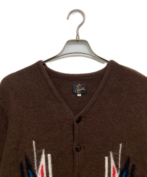Needles（ニードルズ）Needles (ニードルズ) V NECK CARDIGAN CHIMAYO ブラウン サイズ:Sの古着・服飾アイテム