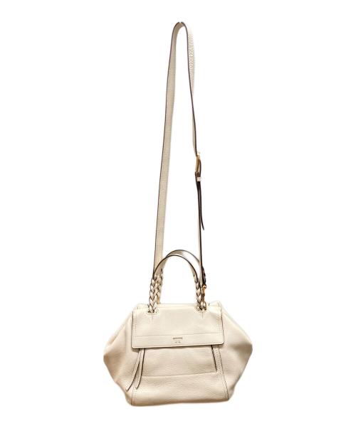 TORY BURCH（トリーバーチ）TORY BURCH (トリーバーチ) ハーフムーンスモールサッチェルバッグ アイボリーの古着・服飾アイテム