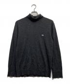 BURBERRY BLACK LABELバーバリーブラックレーベル）の古着「ホースロゴタートルネックニット」｜グレー