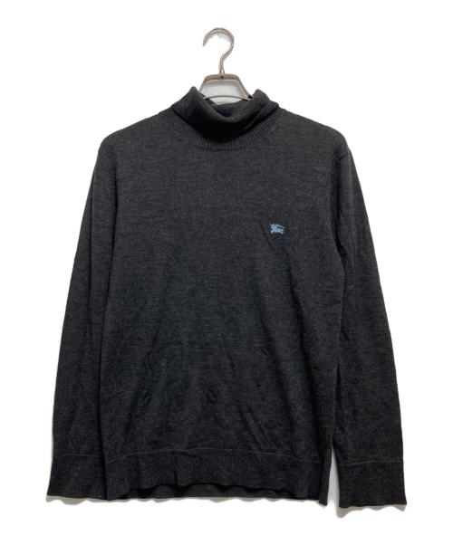 BURBERRY BLACK LABEL（バーバリーブラックレーベル）BURBERRY BLACK LABEL (バーバリーブラックレーベル) ホースロゴタートルネックニット グレー サイズ:3の古着・服飾アイテム