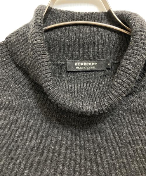BURBERRY BLACK LABEL（バーバリーブラックレーベル）BURBERRY BLACK LABEL (バーバリーブラックレーベル) ホースロゴタートルネックニット グレー サイズ:3の古着・服飾アイテム