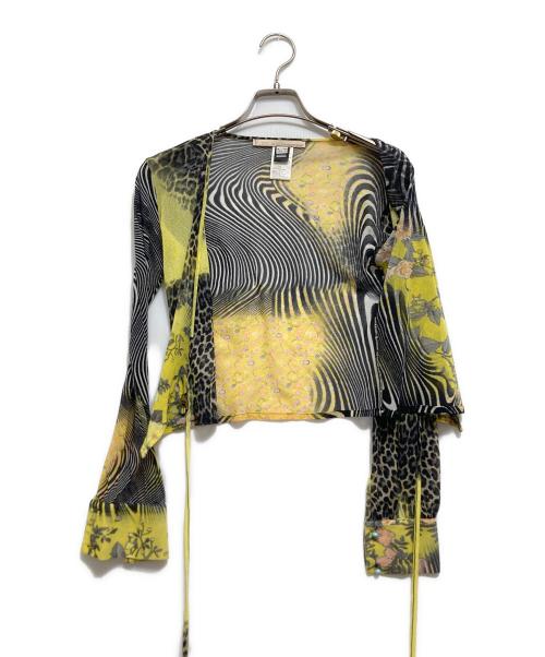 ROBERTO CAVALLI（ロベルトカヴァリ）ROBERTO CAVALLI (ロベルトカヴァリ) パワーネットカーディガン イエロー サイズ:38の古着・服飾アイテム