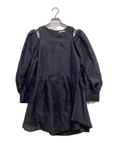 LE PHIL（ル フィル）LE PHIL (ル フィル) シアージャガードブラウス ブラック サイズ:Fの古着・服飾アイテム