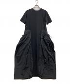 UN3D.アンスリード）の古着「サイドギャザーポケットワンピース」｜ブラック