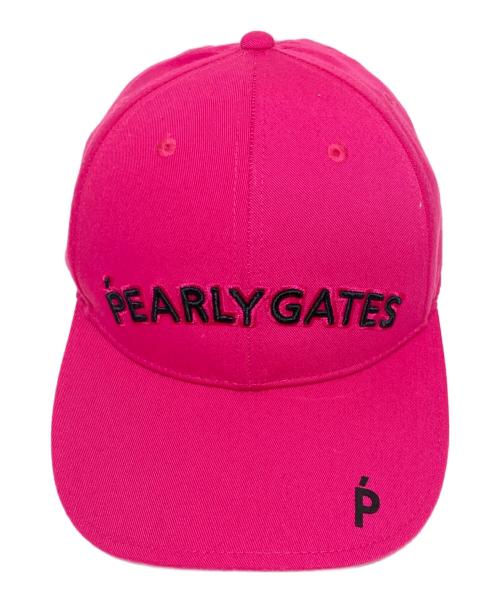 PEARLY GATES（パーリーゲイツ）PEARLY GATES (パーリーゲイツ) ロゴキャップ ピンクの古着・服飾アイテム