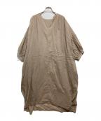 evam evaエヴァムエヴァ）の古着「cotton voile OP」｜ベージュ