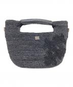 Athena NEW YORKアシーナニューヨーク）の古着「ラフィア羊革 かごバッグ」｜ブラック