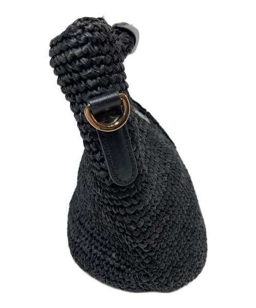 Athena NEW YORK（アシーナニューヨーク）Athena New York (アシーナニューヨーク) ラフィア羊革 かごバッグ ブラックの古着・服飾アイテム