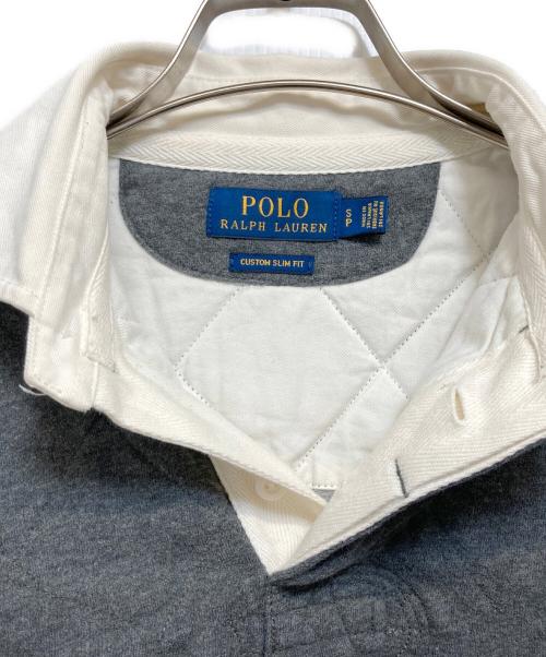 POLO RALPH LAUREN（ポロ・ラルフローレン）POLO RALPH LAUREN (ポロ・ラルフローレン) エルボーパッチラガーシャツ グレー サイズ:Sの古着・服飾アイテム