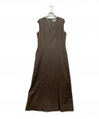 MARGARET HOWELLマーガレットハウエル）の古着「ノースリーブウールワンピース」｜ブラウン
