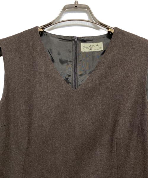 MARGARET HOWELL（マーガレットハウエル）MARGARET HOWELL (マーガレットハウエル) ノースリーブウールワンピース ブラウン サイズ:Mの古着・服飾アイテム
