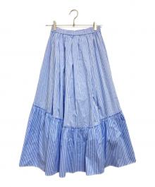Diagram（ダイアグラム）の古着「ストライプロングスカート グレースコンチネンタル」｜スカイブルー
