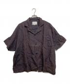 FLIPTS&DOBBELSフィリップスダブルス）の古着「リネン半袖シャツ」｜ブラウン