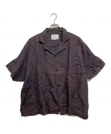 FLIPTS&DOBBELS（フィリップスダブルス）の古着「リネン半袖シャツ」｜ブラウン