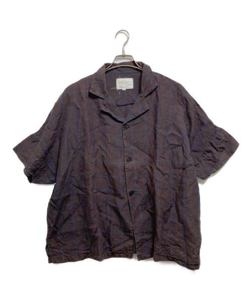 FLIPTS&DOBBELS（フィリップスダブルス）flipts＆dobbels (フィリップスダブルス) リネン半袖シャツ ブラウン サイズ:2の古着・服飾アイテム