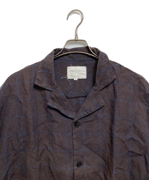 FLIPTS&DOBBELS（フィリップスダブルス）flipts＆dobbels (フィリップスダブルス) リネン半袖シャツ ブラウン サイズ:2の古着・服飾アイテム