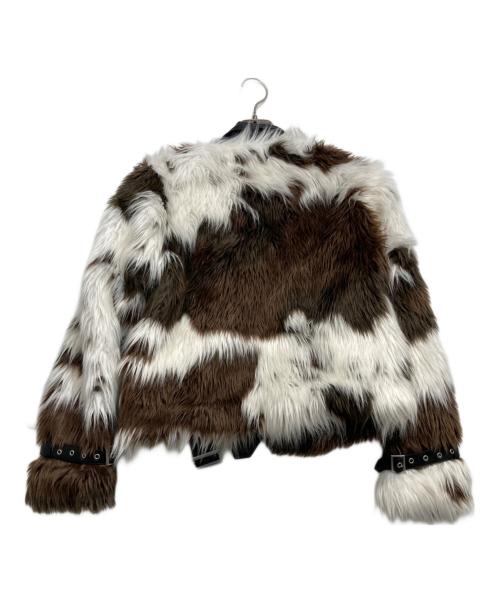 GYDA（ジェイダ）GYDA (ジェイダ) フェイクファー切替ライダースジャケット ブラウン サイズ:Fの古着・服飾アイテム