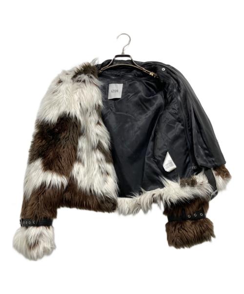 GYDA（ジェイダ）GYDA (ジェイダ) フェイクファー切替ライダースジャケット ブラウン サイズ:Fの古着・服飾アイテム