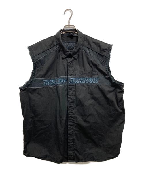 HARLEY-DAVIDSON（ハーレーダビッドソン）HARLEY-DAVIDSON (ハーレーダビッドソン) ﾉｰｽﾘｰﾌﾞｼｬﾂ ブラック サイズ:2XLの古着・服飾アイテム