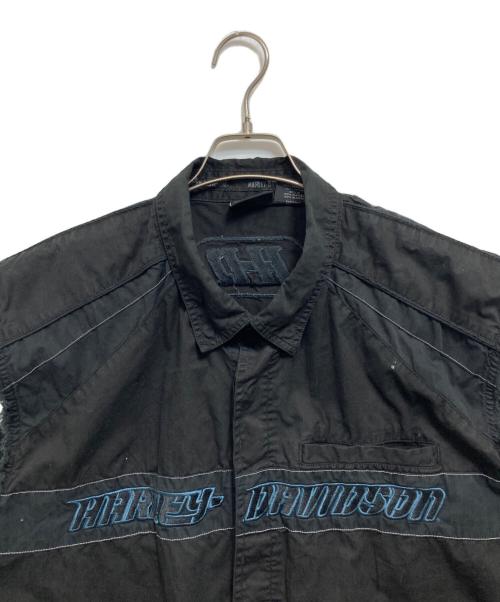 HARLEY-DAVIDSON（ハーレーダビッドソン）HARLEY-DAVIDSON (ハーレーダビッドソン) ﾉｰｽﾘｰﾌﾞｼｬﾂ ブラック サイズ:2XLの古着・服飾アイテム