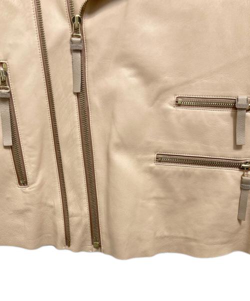 PAUL SMITH（ポールスミス）Paul Smith (ポールスミス) ラムレザーダブルライダースジャケット ピンク サイズ:Lの古着・服飾アイテム