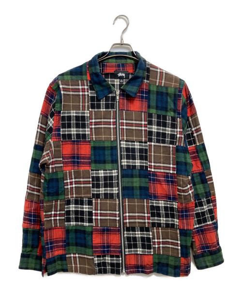 stussy（ステューシー）stussy (ステューシー) Patchwork Zip up L/S Shirt マルチカラー サイズ:Mの古着・服飾アイテム