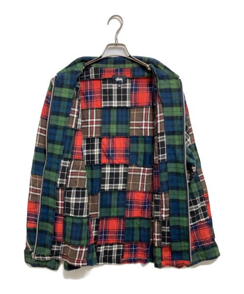 stussy（ステューシー）stussy (ステューシー) Patchwork Zip up L/S Shirt マルチカラー サイズ:Mの古着・服飾アイテム