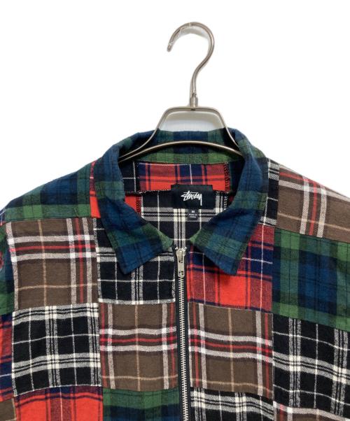 stussy（ステューシー）stussy (ステューシー) Patchwork Zip up L/S Shirt マルチカラー サイズ:Mの古着・服飾アイテム
