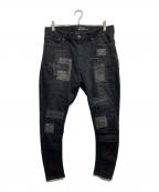 glambグラム）の古着「アンプラグドスキニーデニムパンツ」｜ブラック